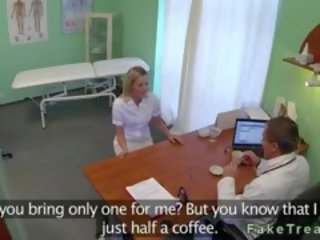 Fascinating Blonde Nurse Fucked By surgeon In His Office