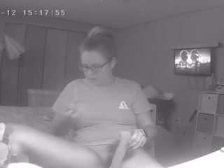 Sacanagem jovem grávida skips dever de casa para masturbar-se para adulto filme escondido câmara